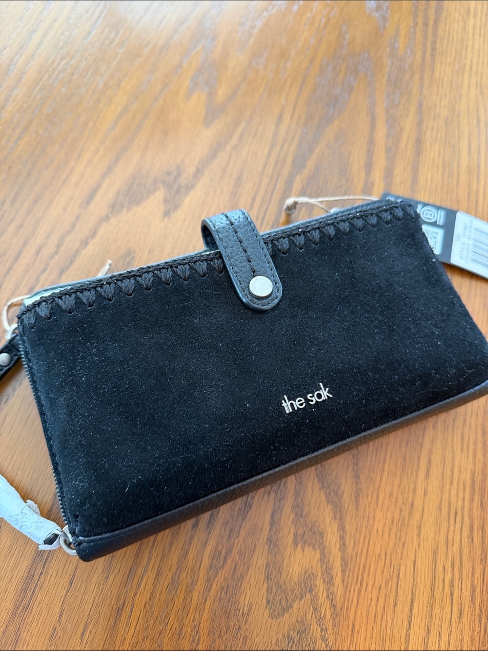 The Sak Black Suede Iris smartphone crossbody bag wallet clutch